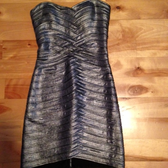 NEW!! Women's BCBG Gunmetal Banded Tube Dress - Picture 5 of 6